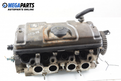 Engine head for Peugeot 206 1.4, 75 hp, hatchback, 5 doors, 2001