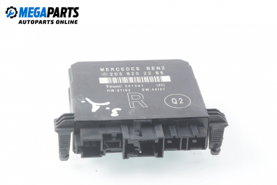 Door module for Mercedes-Benz C-Class 203 (W/S/CL) 2.2 CDI, 143 hp, station wagon automatic, 2003 № 203 820 22 85