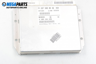 ESP+BAS module for Mercedes-Benz A-Class W168 1.4, 82 hp, hatchback, 1998 № Bosch 0 265 109 449