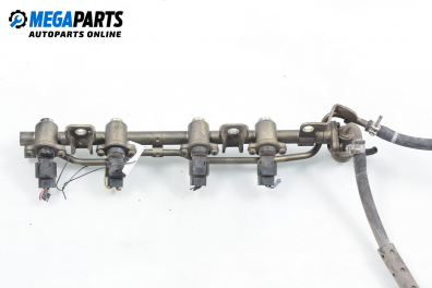 Fuel rail with injectors for Nissan Almera (N15) 1.6, 99 hp, hatchback, 1996