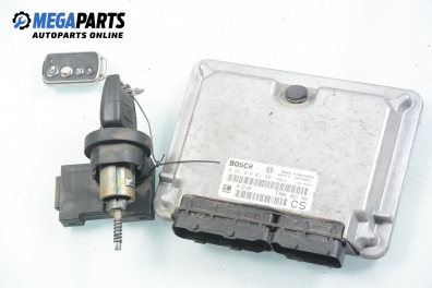 ECU cu cheie de contact și imobilizator pentru Opel Zafira A 2.0 16V DI, 82 cp, 2000 № Bosch 0 281 010 021