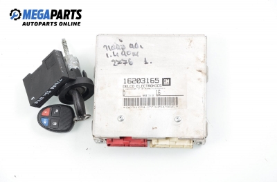 ECU incl. ignition key and immobilizer for Opel Tigra 1.4 16V, 90 hp, 1996 № 16203165