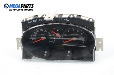 Instrument cluster for Nissan Micra 1.0 16V, 65 hp, hatchback, 3 doors, 2003