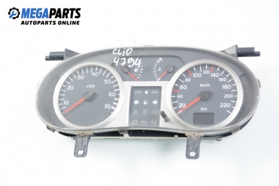 Instrument cluster for Renault Clio II 1.2 16V, 75 hp, 3 doors, 2002