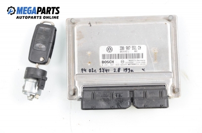 ECU mit zündschlüssel für Volkswagen Passat 2.8 4motion, 193 hp, combi automatik, 2002 №  Bosch 0 261 207 469