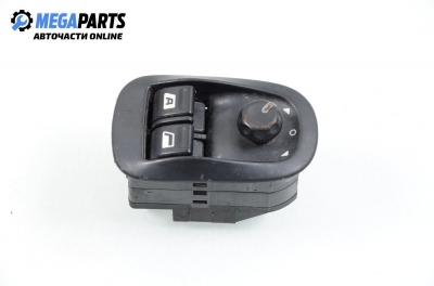 Window and mirror adjustment switch for Peugeot 306 1.6, 89 hp, hatchback, 5 doors, 1998