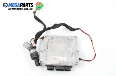 ECU mit zündschlüssel für Peugeot 307 2.0 HDI, 107 hp, hecktür, 5 türen, 2003 № Bosch 0 281 011 248