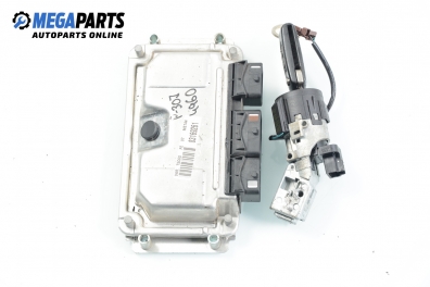 ECU mit zündschlüssel für Peugeot 307 1.6 16V, 109 hp, hecktür, 5 türen, 2002 № T5C6S FE 07 ME744 / Bosch 0 261 206 943