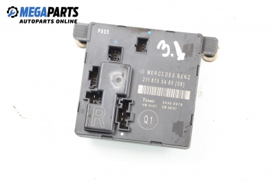 Door module for Mercedes-Benz E-Class 211 (W/S) 2.0 CDI, 136 hp, sedan automatic, 2008, position: rear - right № 211 870 34 85 