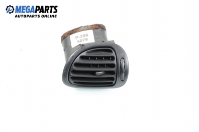 AC heat air vent for Peugeot 206 1.4, 75 hp, hatchback, 3 doors, 2003