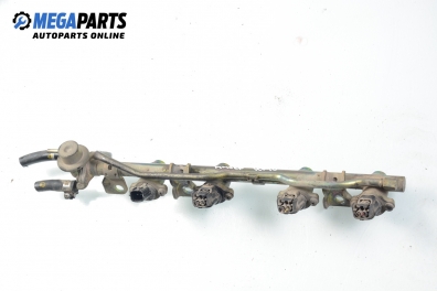 Fuel rail with injectors for Nissan Almera (N15) 1.4, 87 hp, hatchback, 5 doors, 1998
