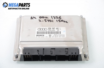 ECU for Audi A4 (B5) 2.5 TDI Quattro, 150 hp, station wagon, 2000 № 8D0 907 401 L