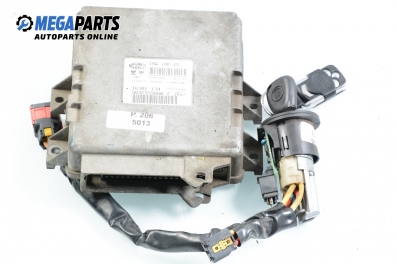 ECU cu cheie de contact pentru Peugeot 206 1.4, 75 cp, hatchback, 5 uși, 1998 № Magneti Marelli IAW 1AP.81 