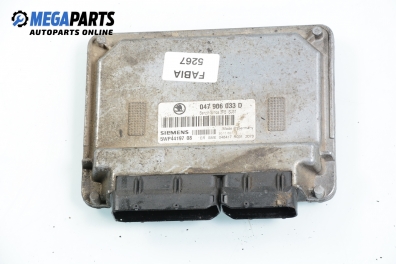 ECU für Skoda Fabia 1.4, 60 hp, hecktür, 5 türen, 2001 № 047 906 033 D