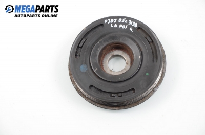 Damper pulley for Peugeot 307 1.6 HDi, 90 hp, hatchback, 5 doors, 2005