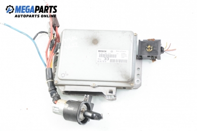 ECU mit zündschlüssel und leser für Peugeot 306 1.6, 89 hp, combi, 1998 № Bosch 0 261 204 628