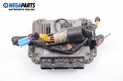 ECU cu cheie de contact pentru Peugeot 206 1.4 HDi, 68 cp, hatchback, 5 uși, 2003 № Bosch 0 281 010 707