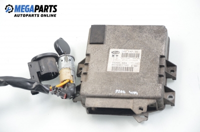 ECU cu cheie de contact pentru Peugeot 206 1.1, 60 cp, hatchback, 3 uși, 2000 № Magneti Marelli 9639907780