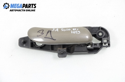 Inner handle for Fiat Stilo 1.9 JTD, 115 hp, hatchback, 5 doors, 2001, position: rear - right