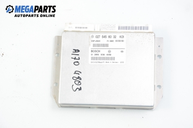 ABS control module for Mercedes-Benz A-Class W168 1.7 CDI, 90 hp, 2000 № Bosch 0 265 109 449