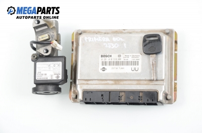 ECU incl. ignition key and immobilizer for Nissan Primera 2.0 TD, 90 hp, station wagon, 2000 № Bosch 0 281 010 316