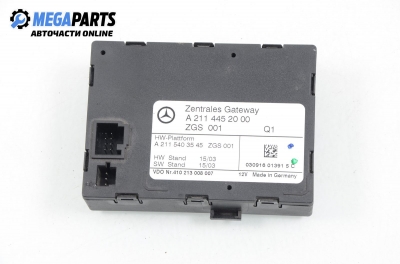 Central lock module for Mercedes-Benz E W211 1.8 Kompressor, 163 hp, sedan automatic, 2003 № A 211 445 20 00