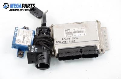 ECU cu cheie de contact și imobilizator pentru Alfa Romeo 156 1.9 JTD, 115 cp, sedan, 2002 № Bosch 0 281 010 335