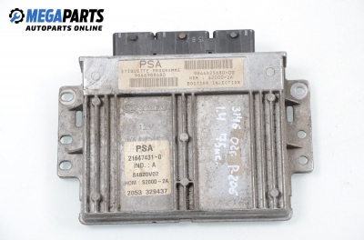 ECU pentru Peugeot 206 1.4, 75 cp, hatchback, 3 uși, 2002 № 9644625680-00