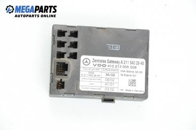 Central lock module for Mercedes-Benz E-Class 211 (W/S) 2.2 CDI, 150 hp, sedan, 2003 № A 211 540 29 45