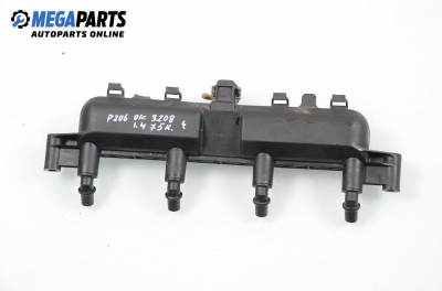 Ignition coil for Peugeot 206 1.4, 75 hp, hatchback, 2001